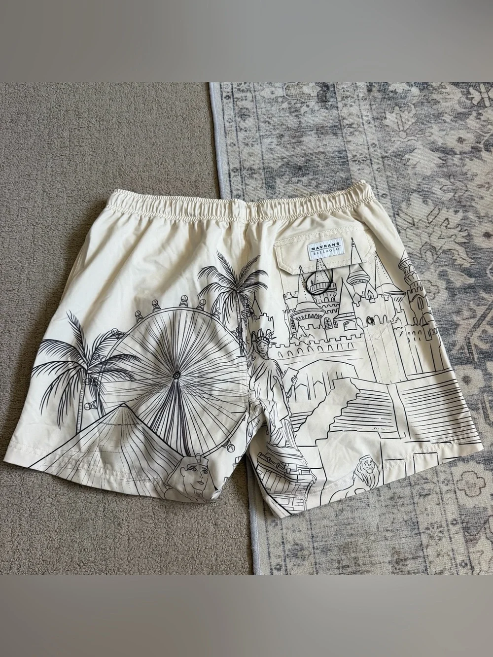 Mavrans Men’s Bellagio Las Vegas Swim Trunks Shorts Lined Sz L Limited Edition